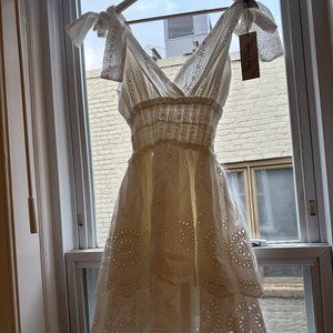 NWT Strut & Bolt White Mini Crochet Dress, Small